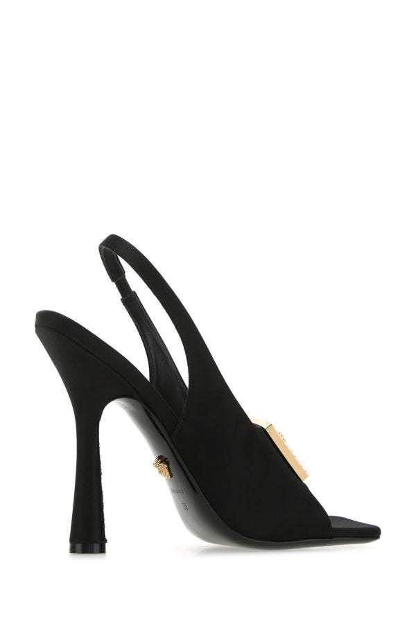 VERSACE | Black satin sandals
