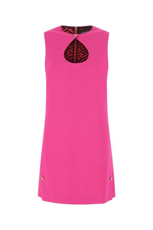 VERSACE | Fuchsia stretch crepe mini dress