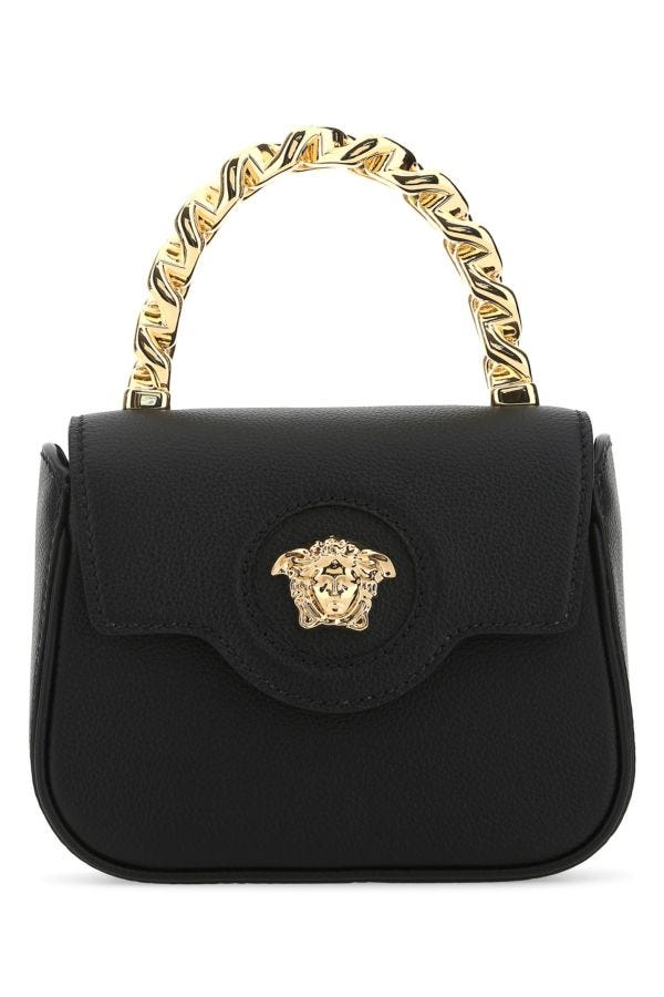 VERSACE | Black leather mini La Medusa handbag