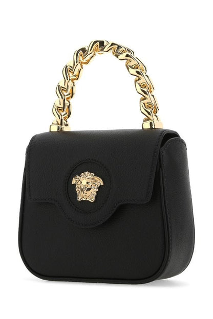VERSACE | Black leather mini La Medusa handbag