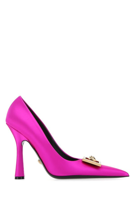 VERSACE | Fuchsia satin pumps