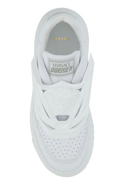 VERSACE | White leather Odissea slip ons