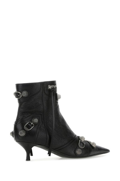 BALENCIAGA | Black leather Cagole ankle boots
