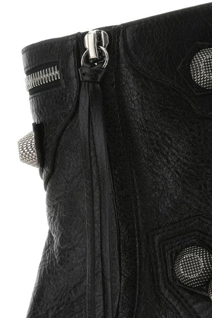 BALENCIAGA | Black leather Cagole ankle boots