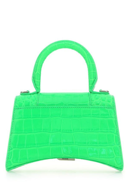 BALENCIAGA | Fluo green leather Hourglass XS handbag