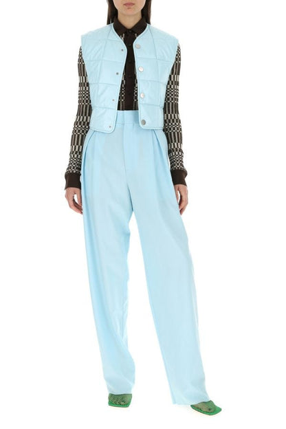 BOTTEGA VENETA | Pastel light-blue nappa leather padded vest