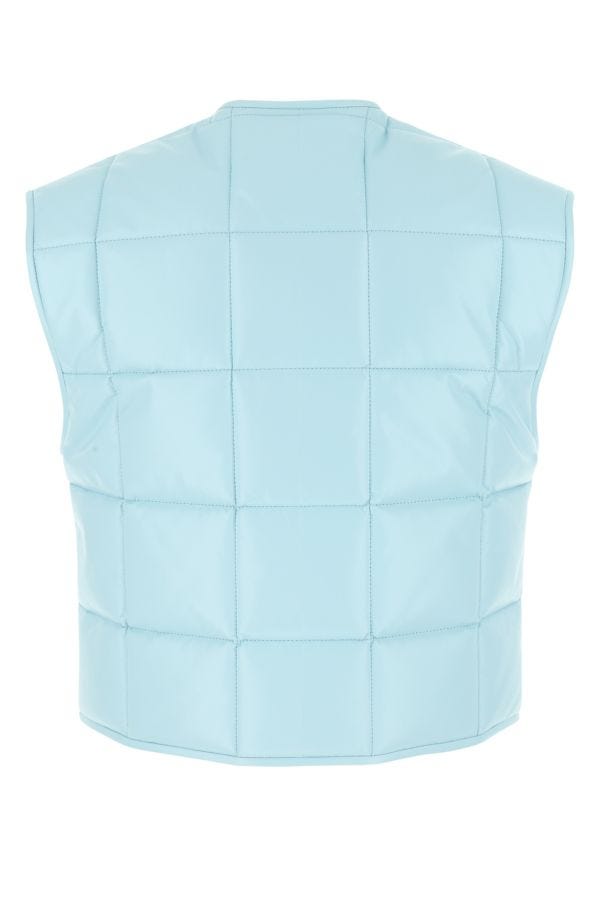 BOTTEGA VENETA | Pastel light-blue nappa leather padded vest
