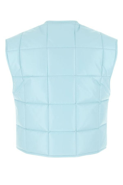BOTTEGA VENETA | Pastel light-blue nappa leather padded vest