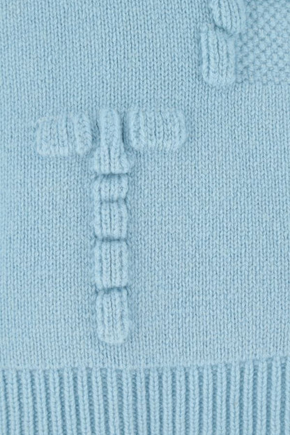 BOTTEGA VENETA | Light blue stretch wool blend Shetland Alphabet oversize sweater