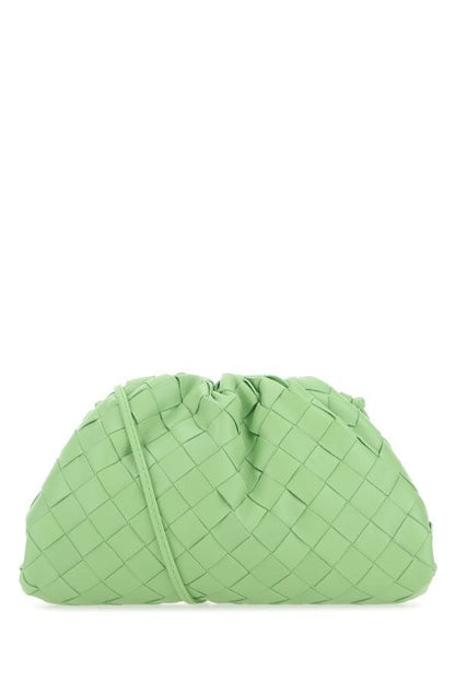 BOTTEGA VENETA | Pastel green leather mini Pouch clutch