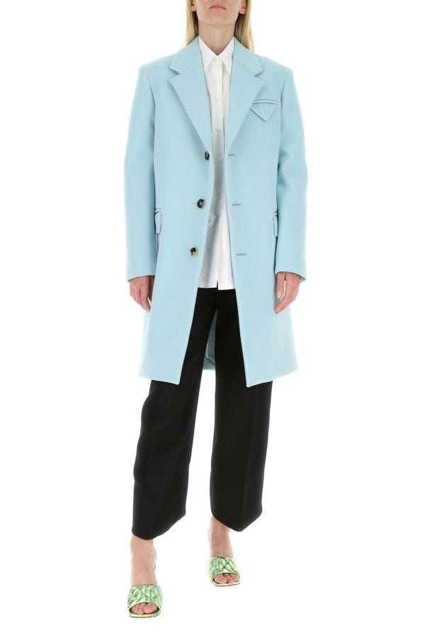 BOTTEGA VENETA | Pastel light-blue tricotine coat