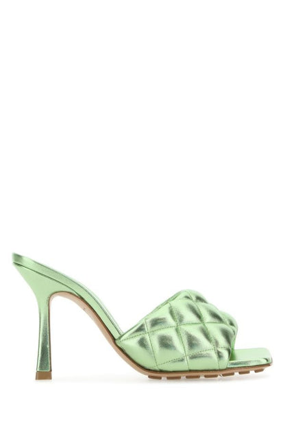 BOTTEGA VENETA | Light green nappa leather Padded sandals