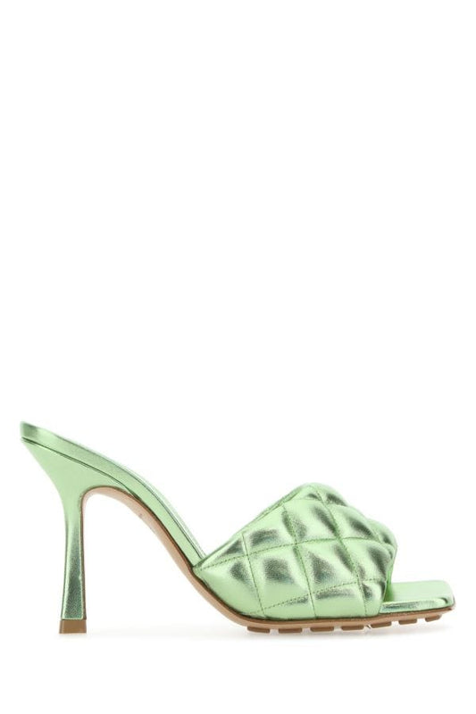 BOTTEGA VENETA | Light green nappa leather Padded sandals
