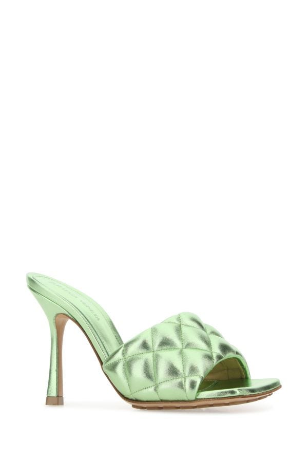 BOTTEGA VENETA | Light green nappa leather Padded sandals
