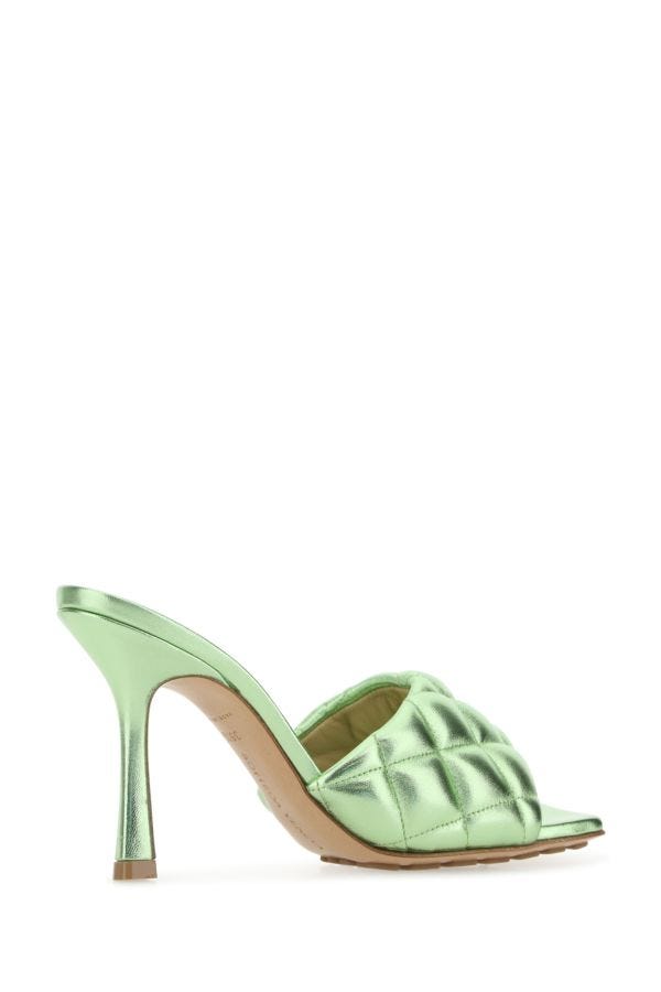 BOTTEGA VENETA | Light green nappa leather Padded sandals