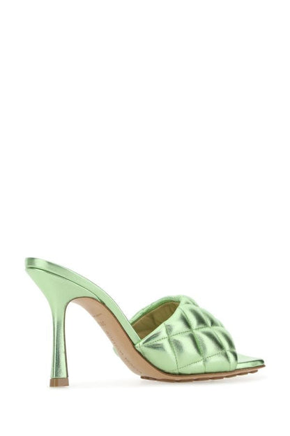 BOTTEGA VENETA | Light green nappa leather Padded sandals