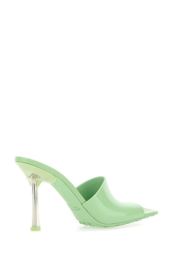 BOTTEGA VENETA | Pastel green PVC Stretch mules