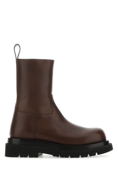 BOTTEGA VENETA | Brown leather Lug ankle boots