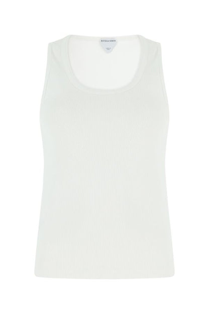 BOTTEGA VENETA | White stretch cotton tank top