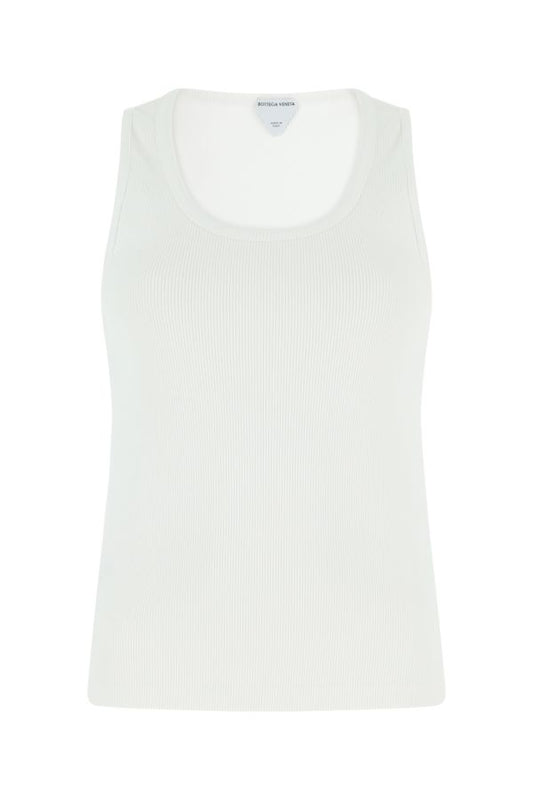 BOTTEGA VENETA | White stretch cotton tank top