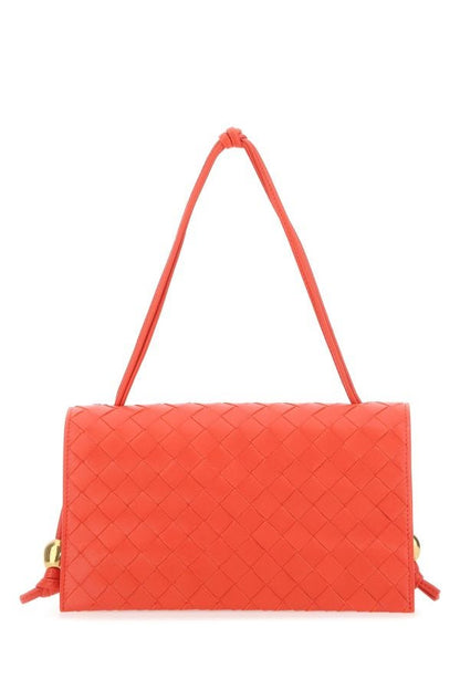 BOTTEGA VENETA | Coral leather Trio Pouch On Strap shoulder bag