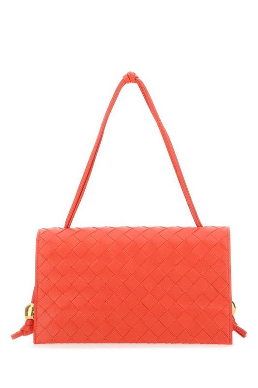 BOTTEGA VENETA | Coral leather Trio Pouch On Strap shoulder bag