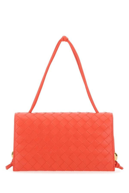 BOTTEGA VENETA | Coral leather Trio Pouch On Strap shoulder bag