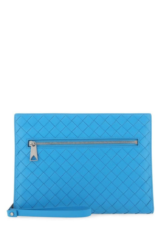 BOTTEGA VENETA | Light-blue leather small Intrecciato document case
