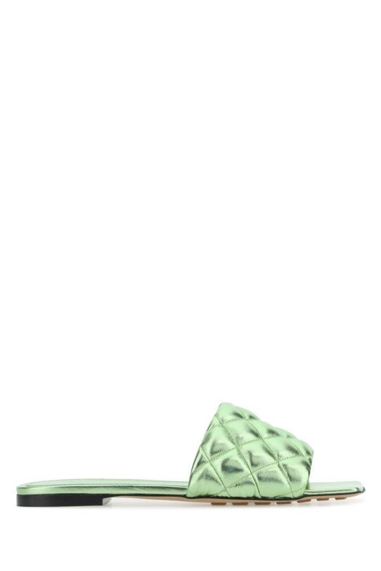 BOTTEGA VENETA | Green nappa leather slippers