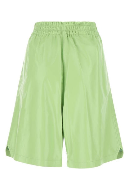 BOTTEGA VENETA | Pastel green leather shorts