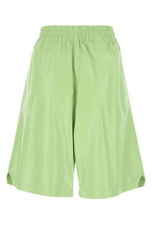 BOTTEGA VENETA | Pastel green leather shorts