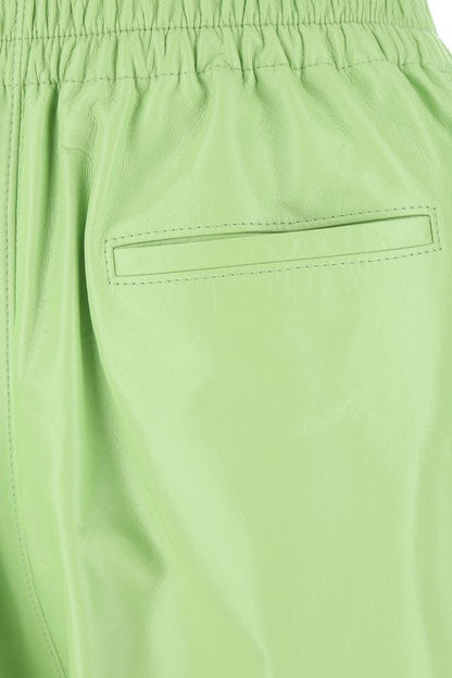 BOTTEGA VENETA | Pastel green leather shorts