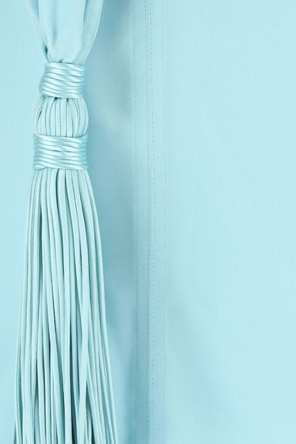 BOTTEGA VENETA | Pastel light-blue satin top