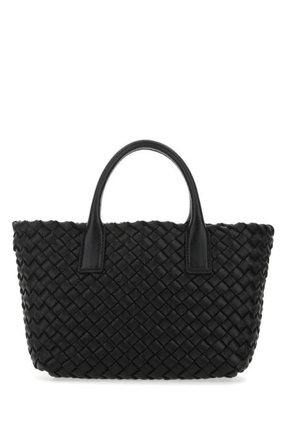 BOTTEGA VENETA | Black leather mini Cabat handbag