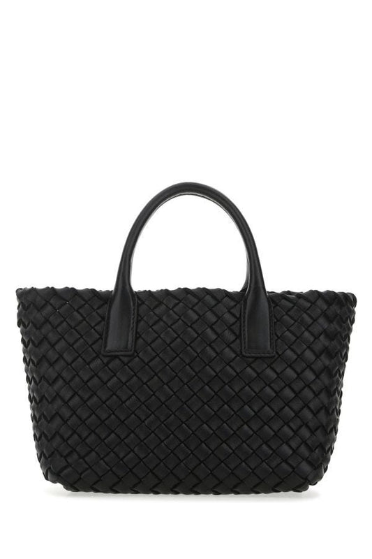 BOTTEGA VENETA | Black leather mini Cabat handbag