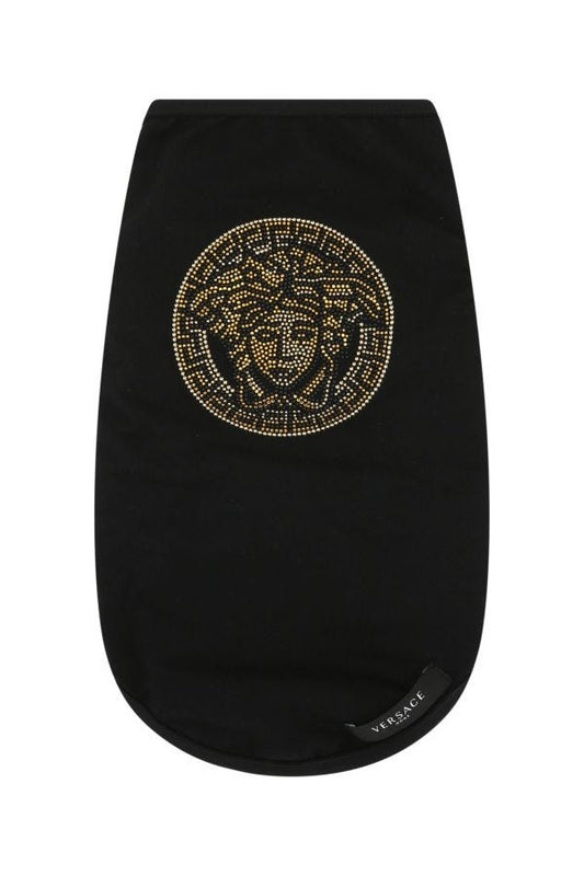 VERSACE | Black stretch cotton dog t-shirt