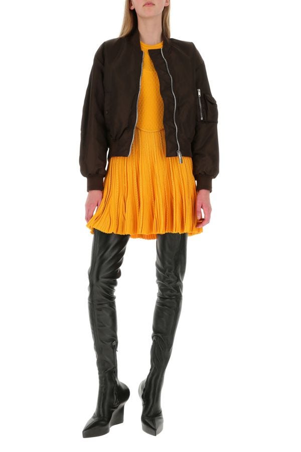 GIVENCHY | Yellow stretch viscose blend mini dress