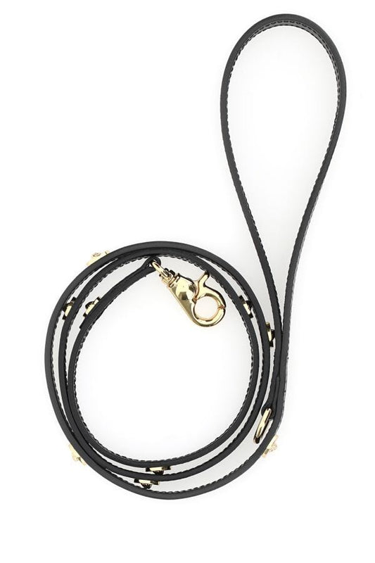 VERSACE | Black leather Medusa leash
