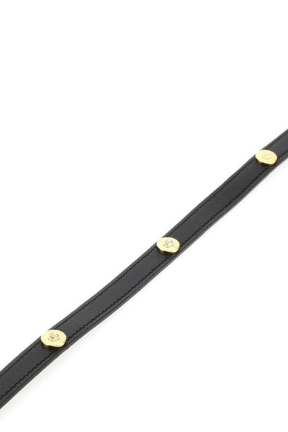 VERSACE | Black leather Medusa leash