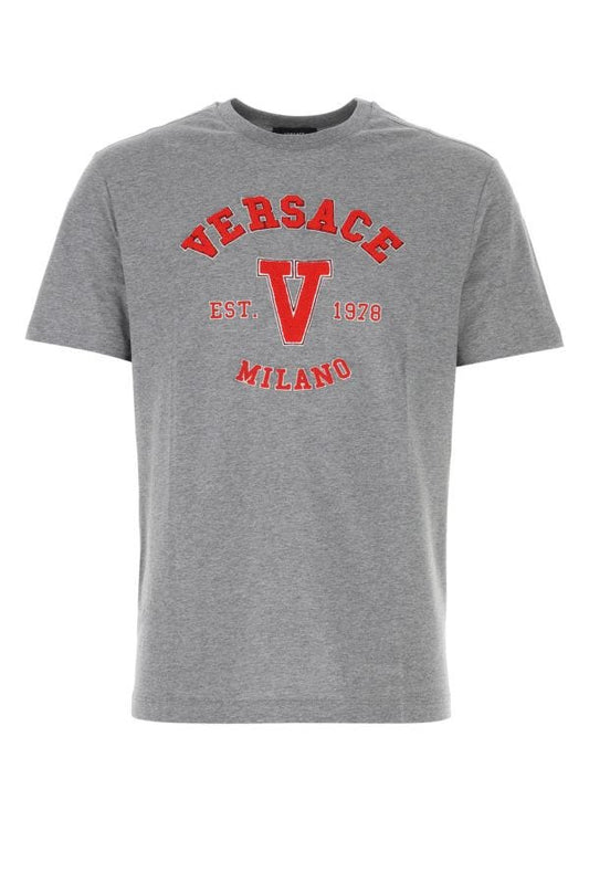 VERSACE | Melange grey cotton t-shirt