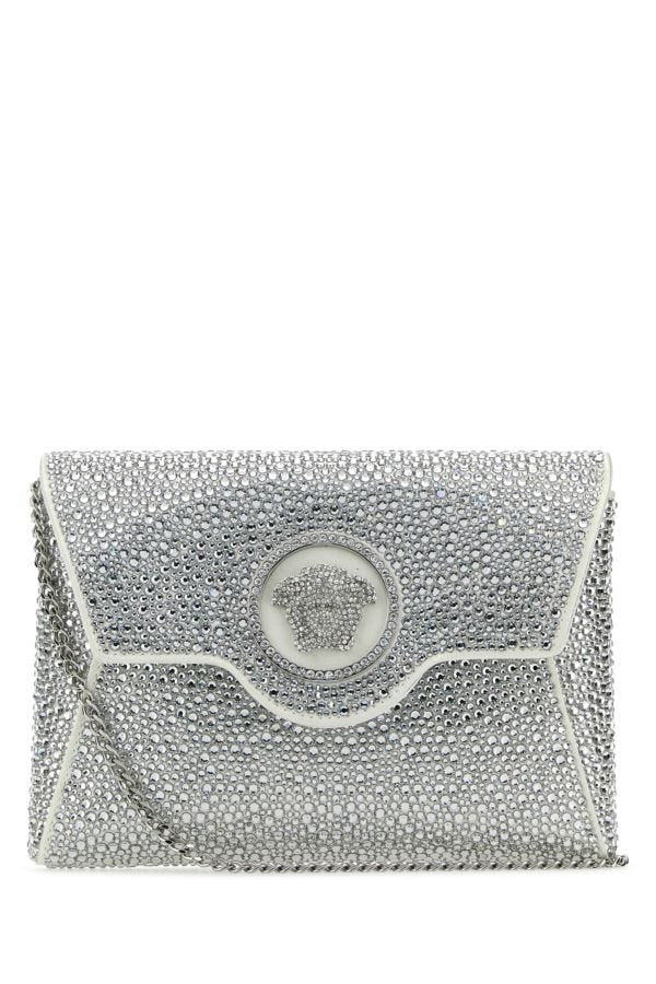 VERSACE | Embellished satin La Medusa clutch