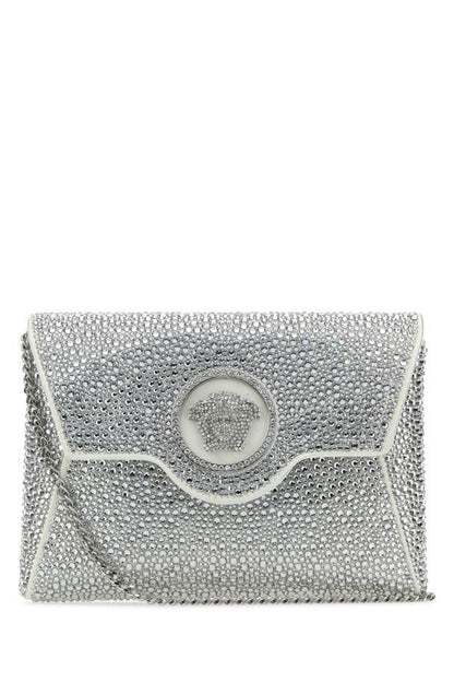 VERSACE | Embellished satin La Medusa clutch