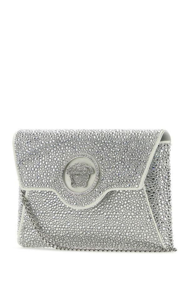 VERSACE | Embellished satin La Medusa clutch