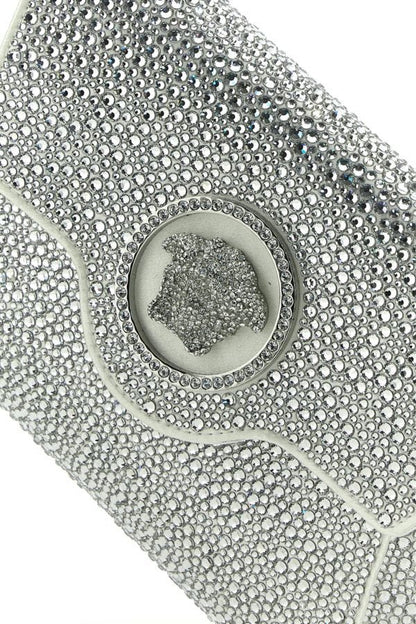 VERSACE | Embellished satin La Medusa clutch