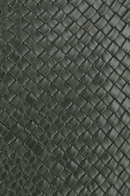 BOTTEGA VENETA | Army green leather mini skirt