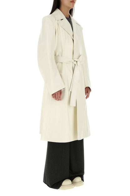 BOTTEGA VENETA | Ivory leather coat