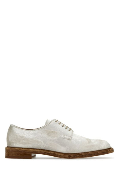 MAISON MARGIELA | Chalk velvet lace-up shoes