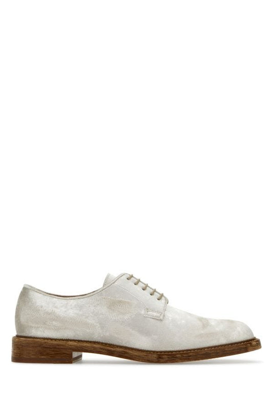 MAISON MARGIELA | Chalk velvet lace-up shoes