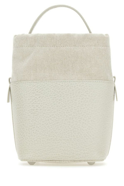 MAISON MARGIELA | Chalk leather and canvas mini 5AC bucket bag