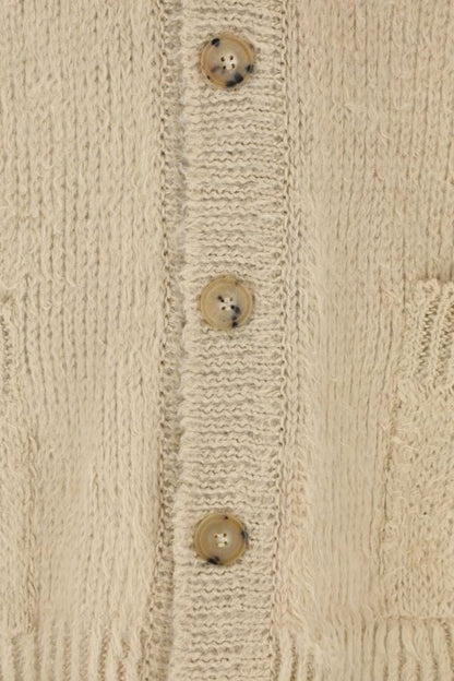 MAISON MARGIELA | Beige linen oversize cardigan